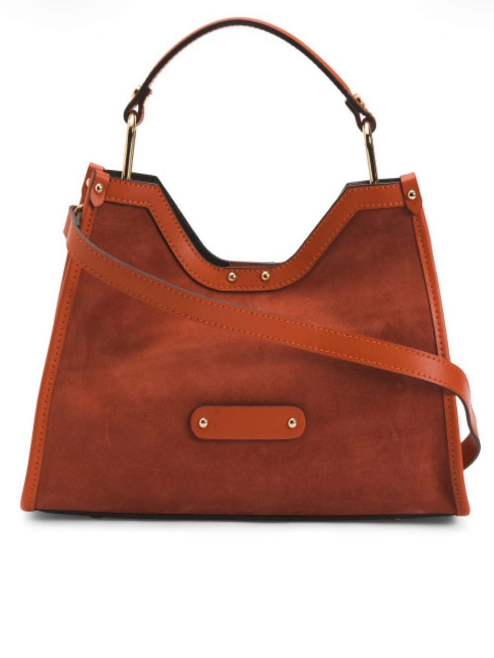 CHEVAL Rust Suede Top-Handle Shoulder Bag
